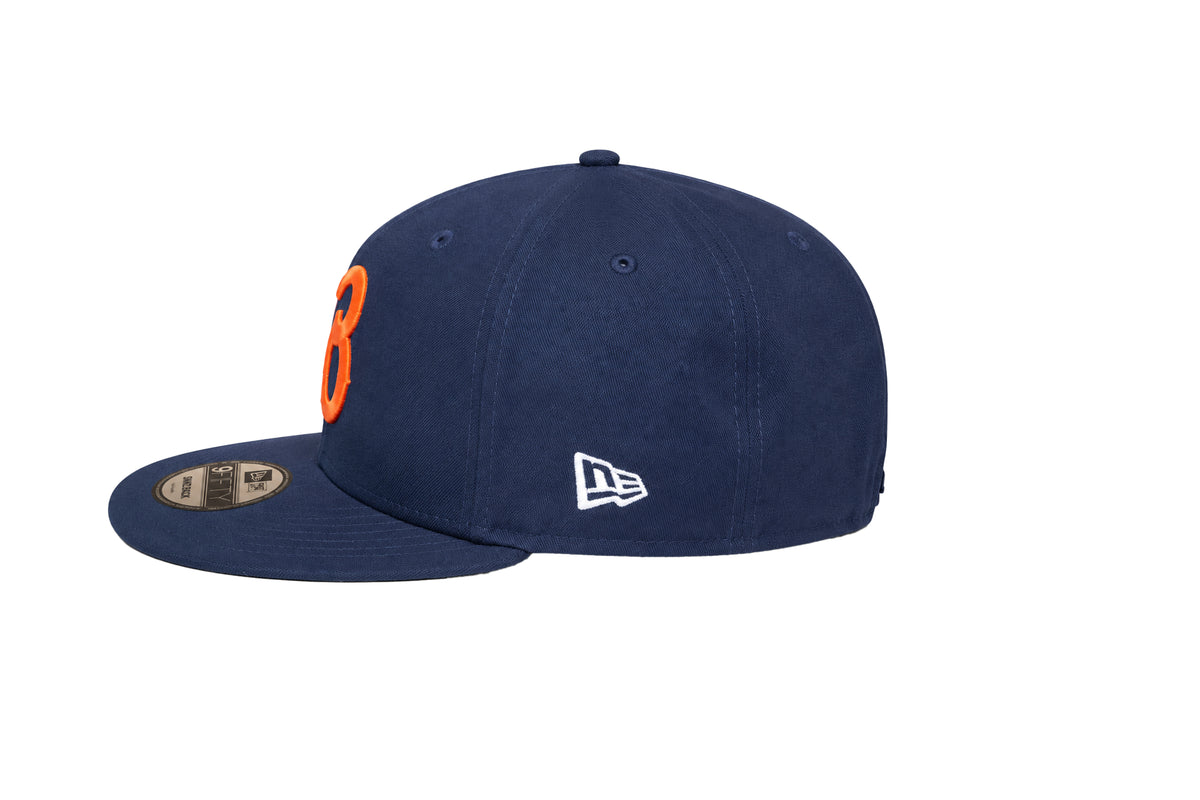 QB18 Original New Era 9Fifty Snapback Hat - Navy 3D Orange Logo