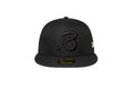 QB18 BEARS FITTED 59FIFTY HAT - BLACK 3D Black 18 logo