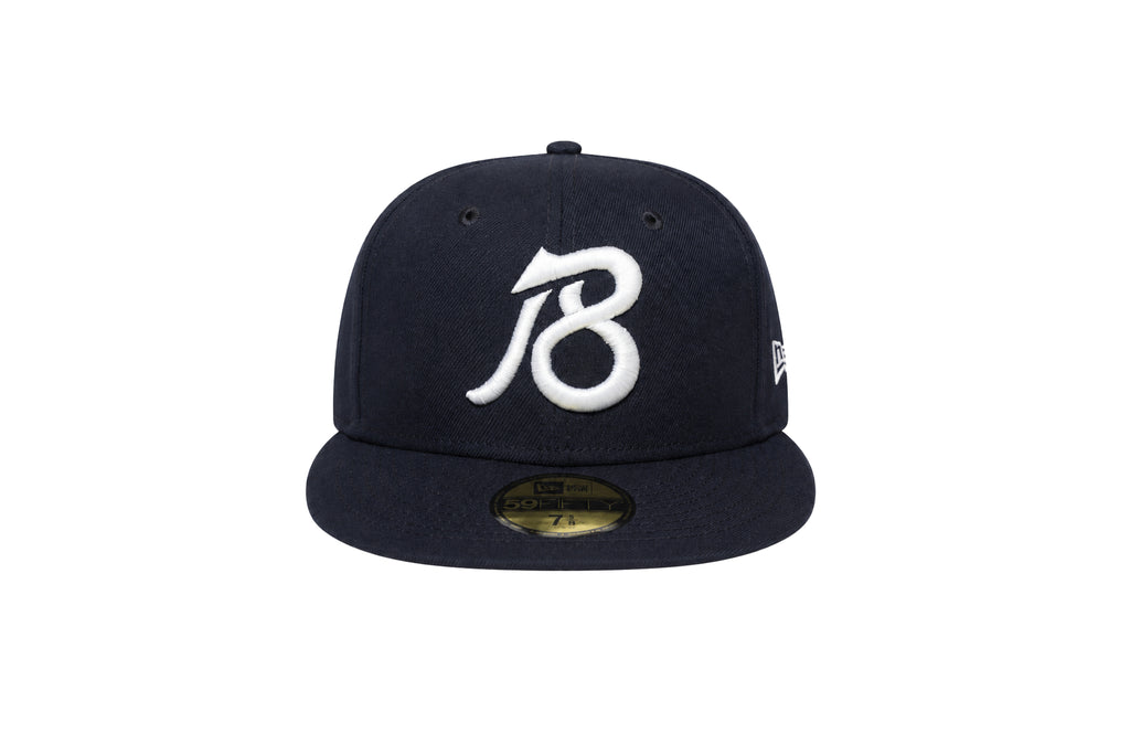 QB18 BEARS FITTED 59FIFTY HAT - NAVY White 3D Logo