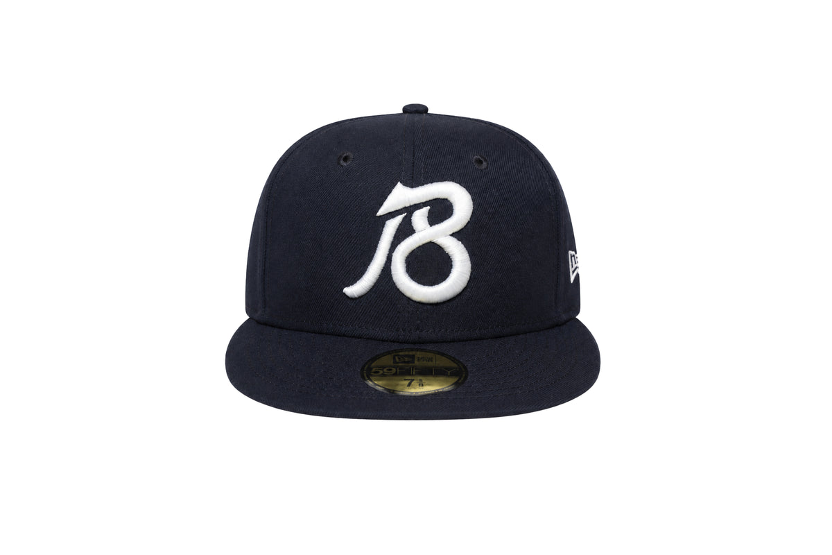 QB18 BEARS FITTED 59FIFTY HAT - NAVY White 3D Logo